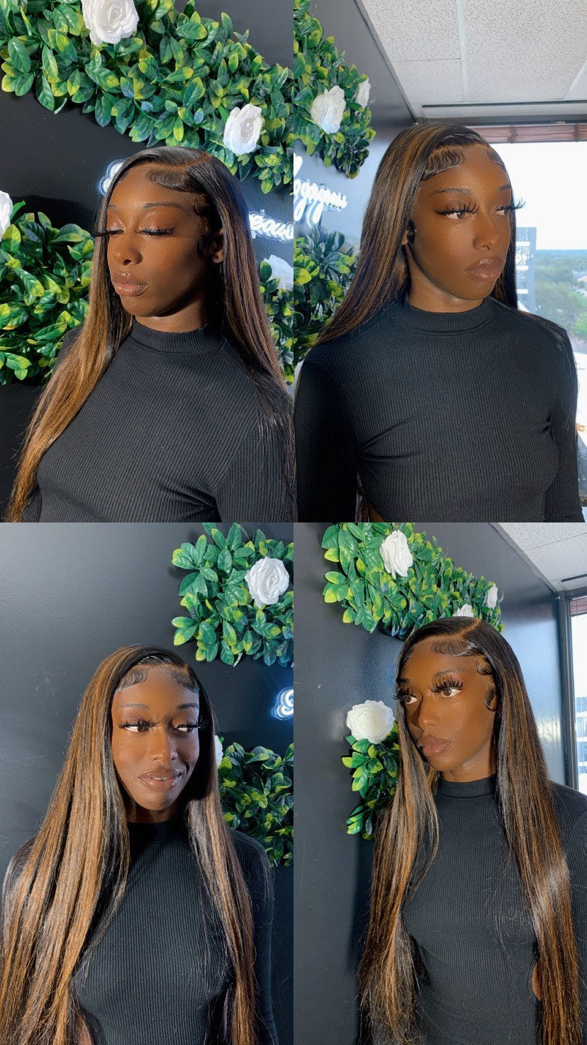 Peanut Butter/Chocolate Highlighted (HD Lace) Wig